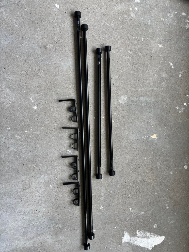 Dubbele gordijnroede zwart Ikea 70-120 en 120-210, Ophalen, 100 tot 150 cm, 200 cm of meer, Zo goed als nieuw