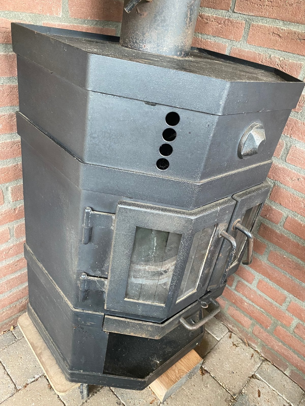 Houtkachel met kachelpijp., Huis en Inrichting, Ophalen, Gebruikt, Houtkachel, Vrijstaand
