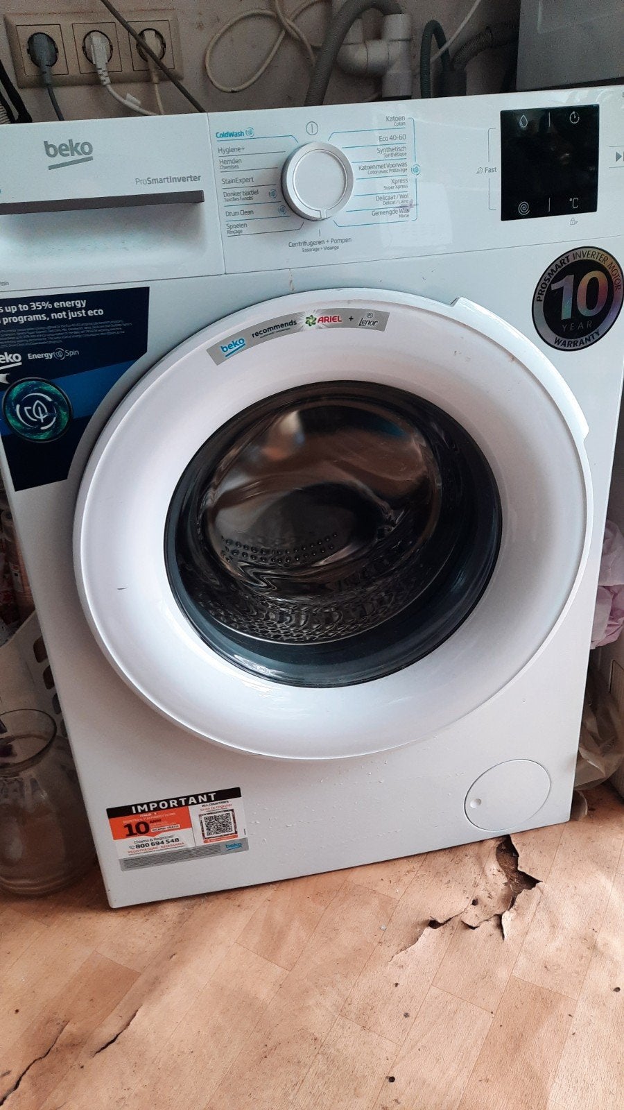 Beko wasmachine 7 kg 1400 t/min staat begane grond., Witgoed en Apparatuur, Wasmachines, Ophalen, Zo goed als nieuw, Energieklasse A of zuiniger