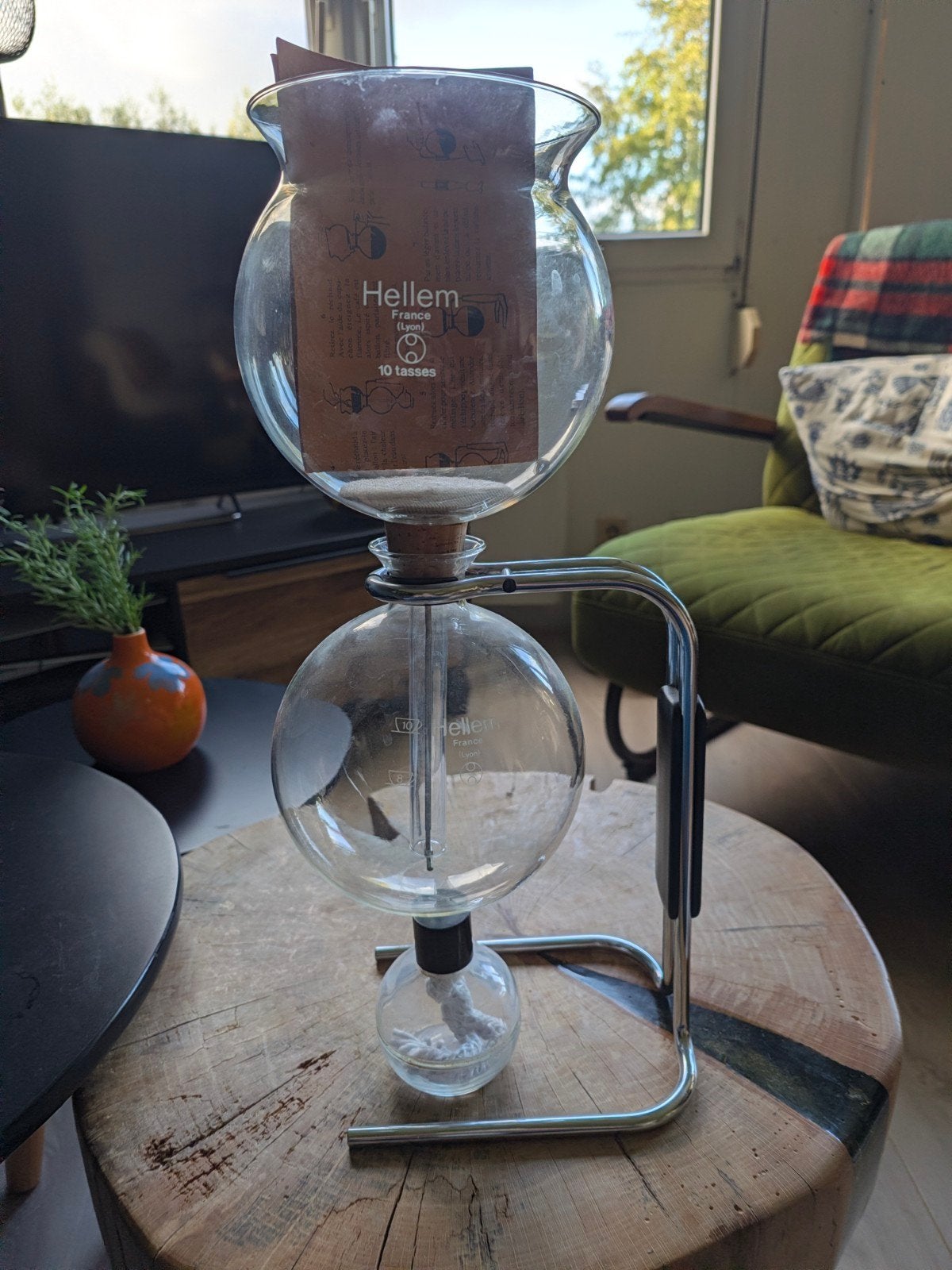 Vintage Hellem Slow Coffee Percolator Koffie Set, Witgoed en Apparatuur, Overige modellen, 10 kopjes of meer, Gemalen koffie, Ophalen of Verzenden