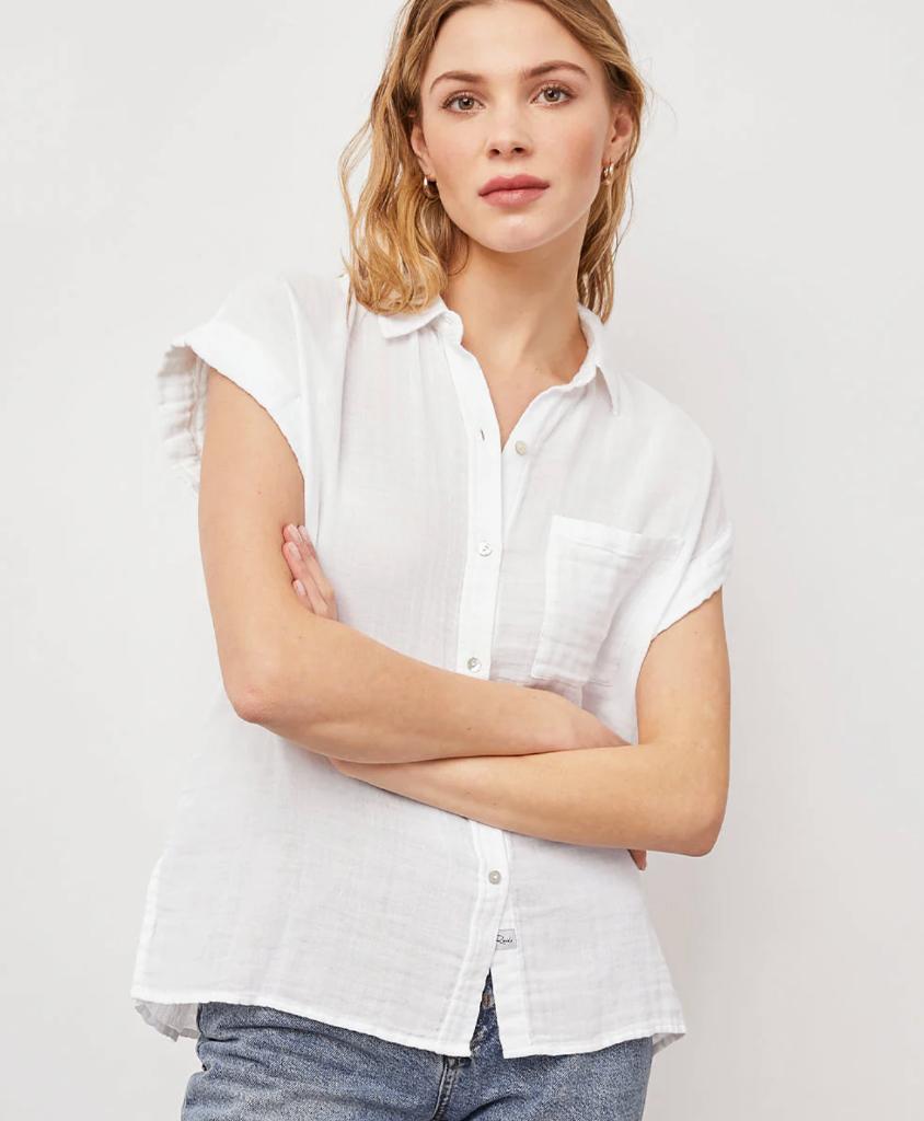 RAILS witte blouse Whitney organic cotton mt S ZGAN, Kleding | Dames, Verzenden, Wit, Maat 36 (S), Rails