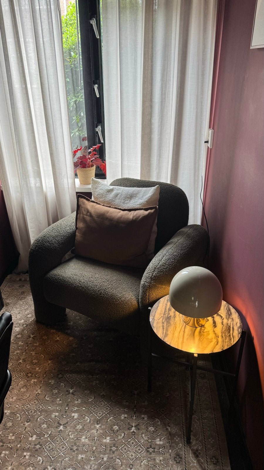 Moderne fauteuil in teddy stof - Saliegroen - Soho Stijl, Overige kleuren, Ophalen of Verzenden, Zo goed als nieuw, Eén