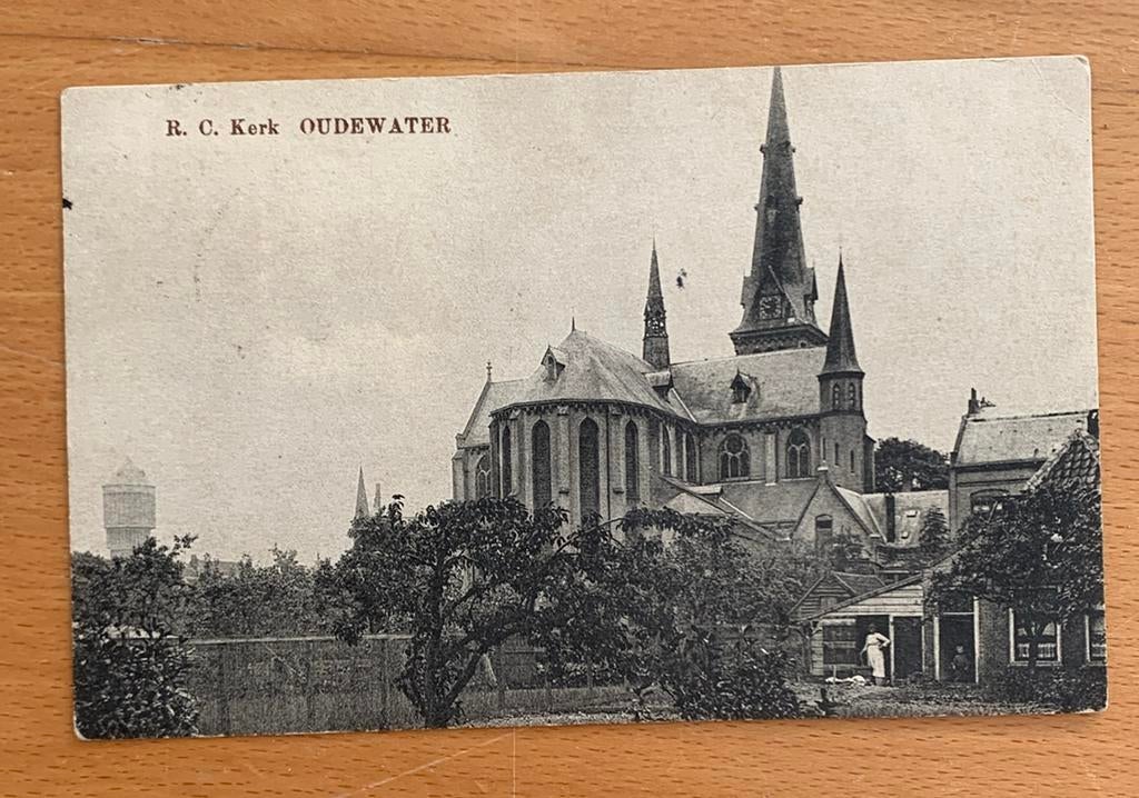 Ansichtkaart Oudewater R.C Kerk, Ophalen of Verzenden, 1940 tot 1960