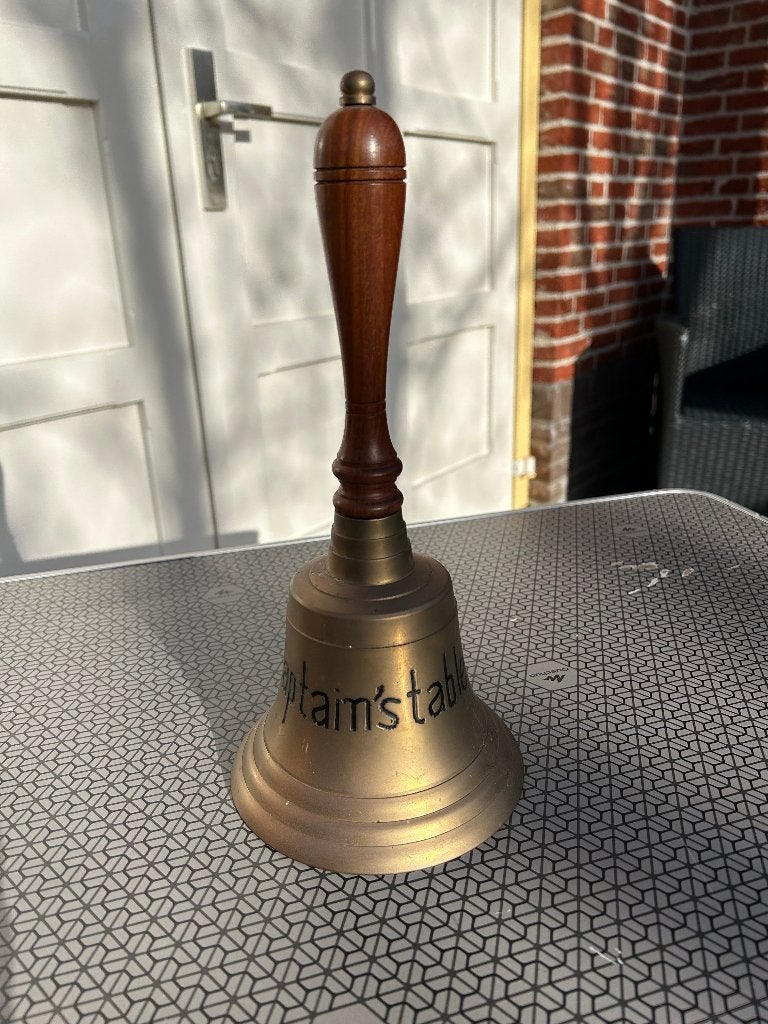 Koperen en Houten Scheeps Bel Captain's table, 30hoog, Antiek en Kunst, Antiek | Koper en Brons, Ophalen of Verzenden, Koper