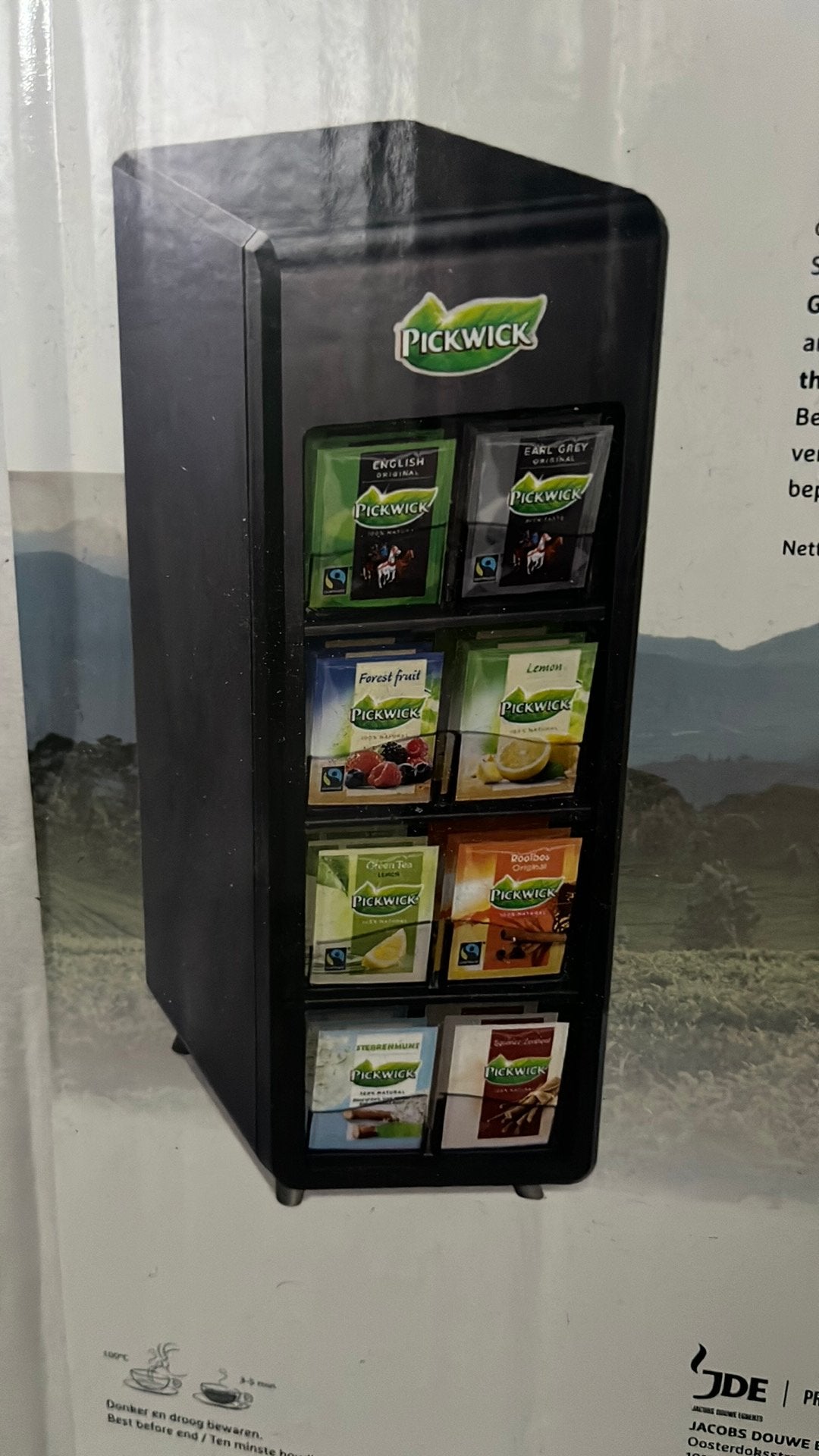 Pickwick theedispenser met 8 vakken - Nieuw in doos, Ophalen, Kunststof, Nieuw, Zwart