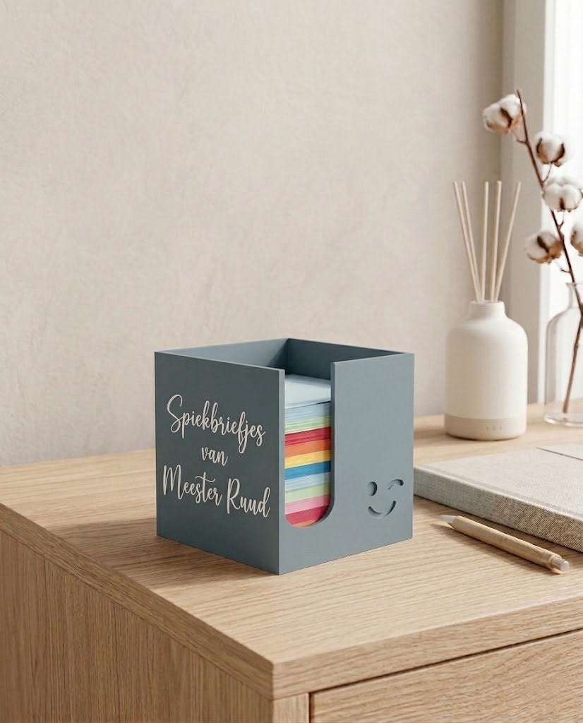 Memo bakje spiekbriefjes van juf/meester. Juf/meester cadeau, Ophalen of Verzenden, Zo goed als nieuw