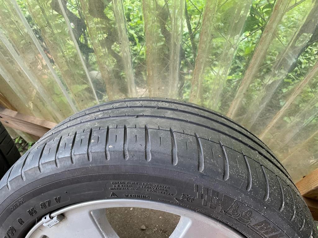 Originele set Saab velgen (16” Alu 37 Anniversary 5 spoke), Ophalen, Gebruikt, 16 inch, Banden en Velgen