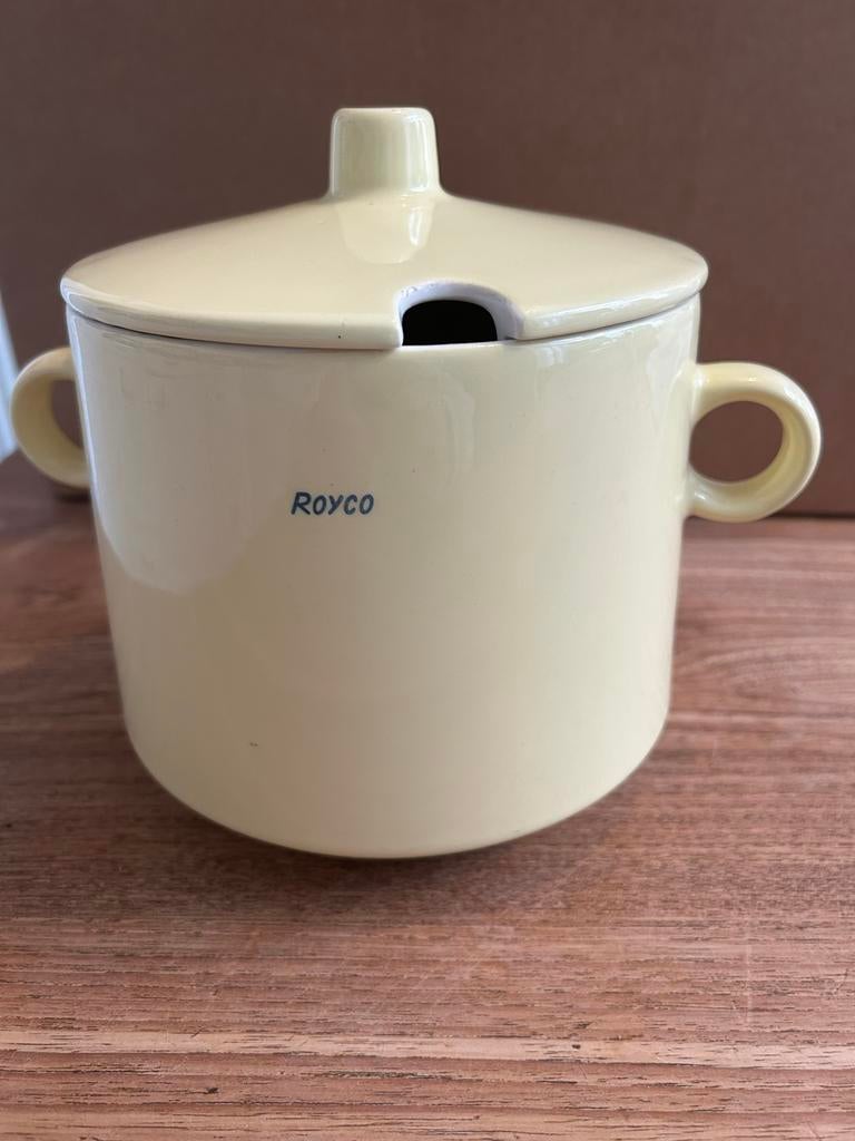 Vintage Royco soepkom met deksel - Made in Holland, Ophalen of Verzenden