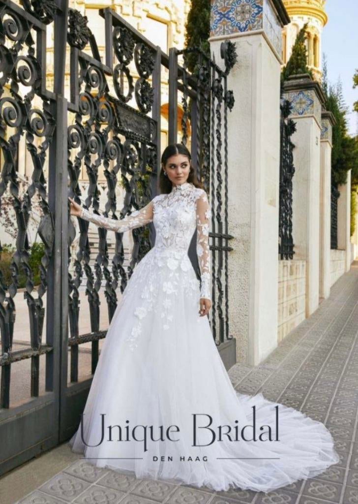Trouwjurk Salome van Ronald Joyce maat 34/36, Kleding | Dames, Ophalen of Verzenden, Zo goed als nieuw, Wit, Trouwjurk