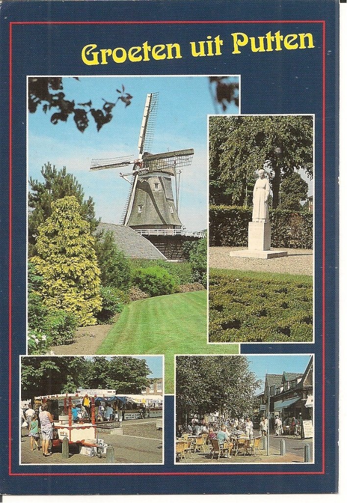 Ansichtkaart Groeten uit Putten - Molen, Monument, Centrum, Ophalen of Verzenden, 1980 tot heden, Gelopen, Gelderland