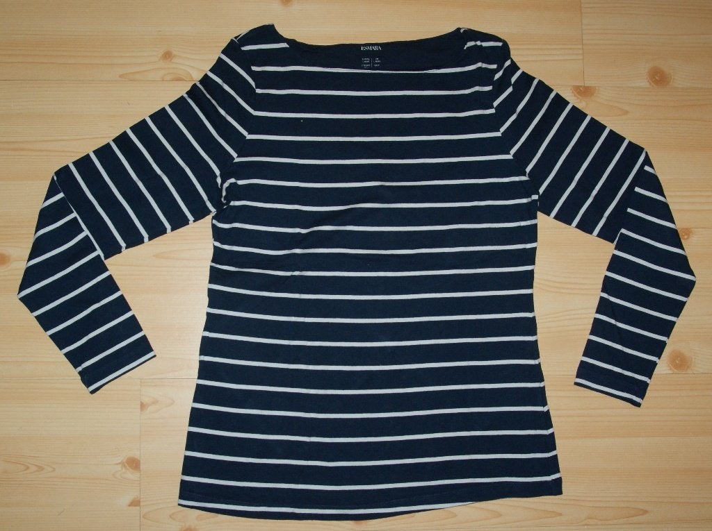 Esmara strepen trui maat L. van 95% katoen en 5% elasthan., Blauw, Maat 42/44 (L), Gedragen, Esmara