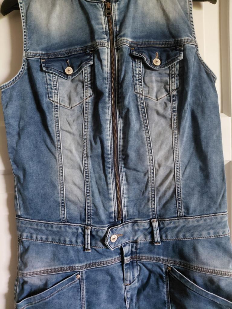 Jeans jurk ltb mt.L stretch spijkerjurk, Blauw, Maat 42/44 (L), Ophalen of Verzenden, Zo goed als nieuw