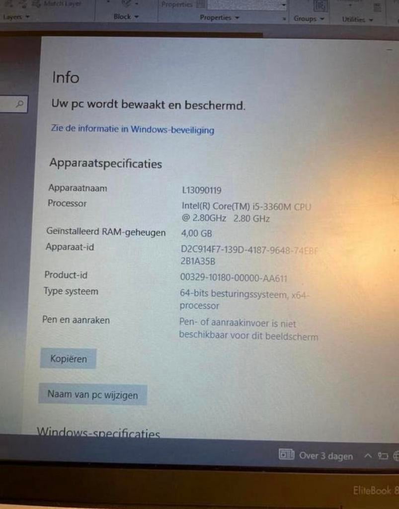HP EliteBook 8470p Laptop - i5-3360M, 4GB RAM, Computers en Software, Windows Laptops, HDD, 2 tot 3 Ghz, Qwerty, 14 inch