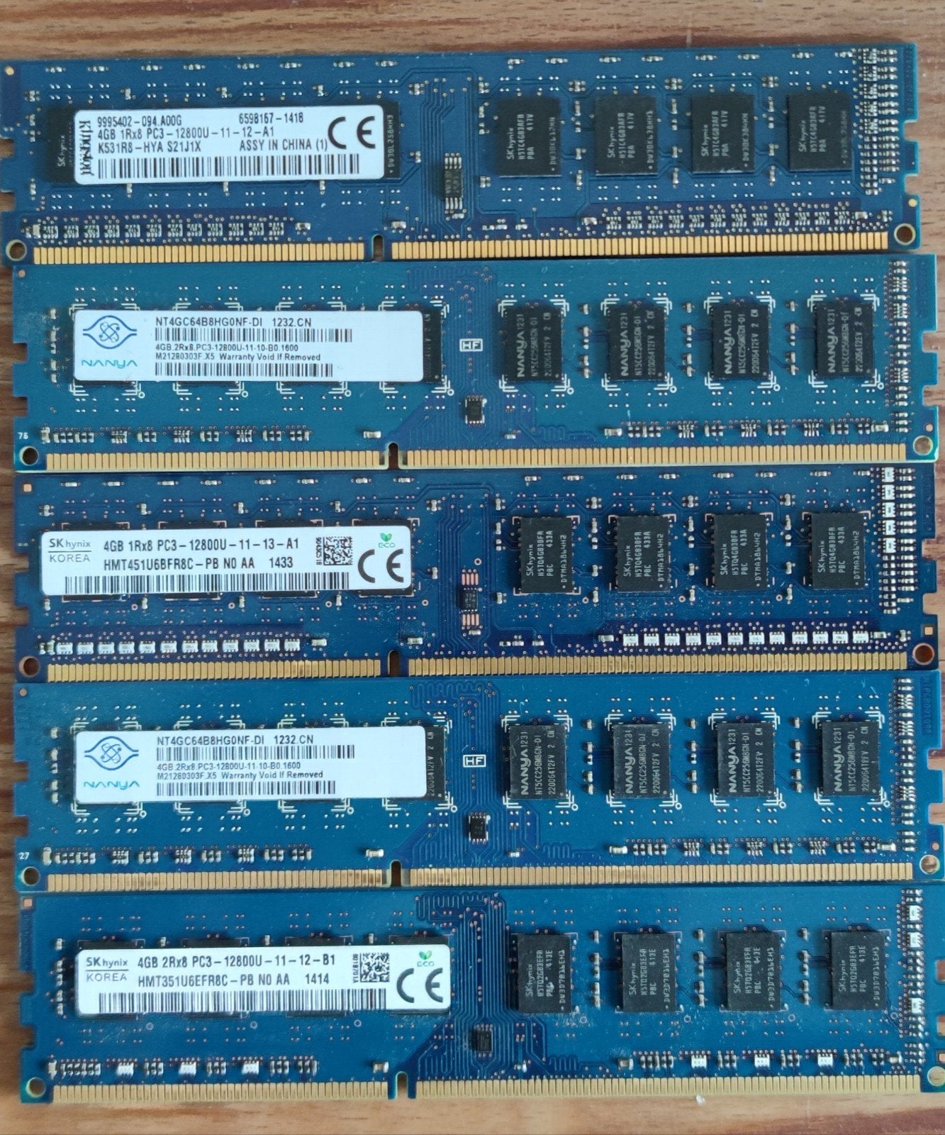 4x 4GB DDR3 PC3 RAM Geheugenmodules voor Desktop, Gebruikt, Verzenden, DDR3, Desktop