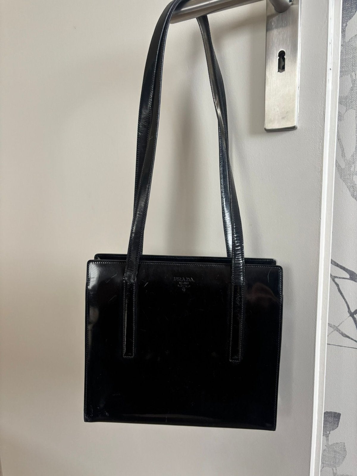 Prada tas, Ophalen of Verzenden, Gebruikt, Zwart, Schoudertasje