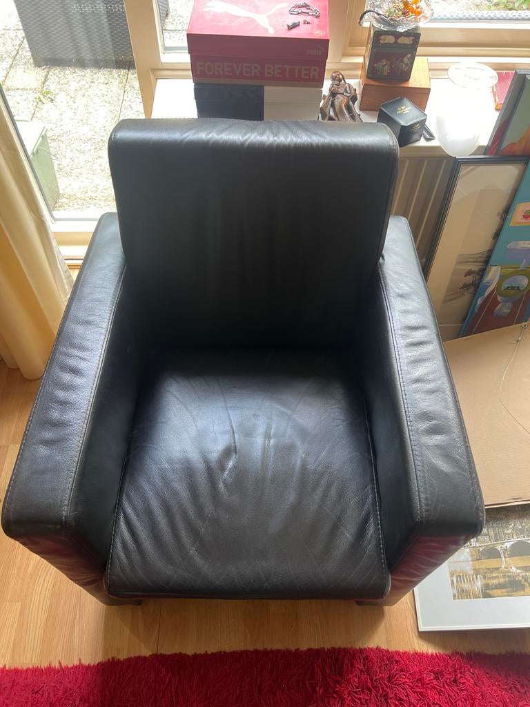 Leren fauteuil - Zo goed als nieuw, Huis en Inrichting, Ophalen, Zo goed als nieuw, Leer, 75 tot 100 cm
