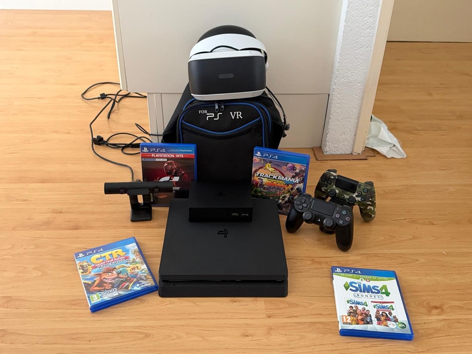 Playstation 4 Slim 1TB | Met 4 spellen, ( Meerprijs VR Bril), Met games, Met 2 controllers, Ophalen of Verzenden, Zo goed als nieuw