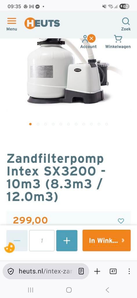 Intex SX3200 zandfilterpomp, Tuin en Terras, Ophalen of Verzenden, Nieuw