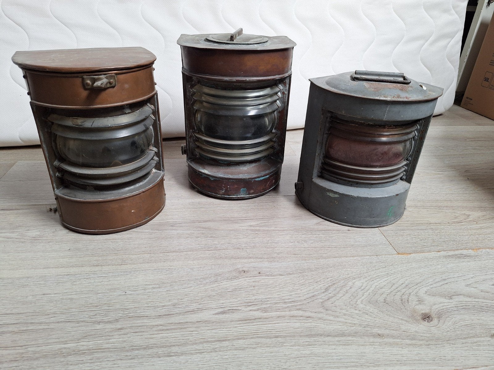3 Oude Scheepslampen, Antiek en Kunst, Ophalen