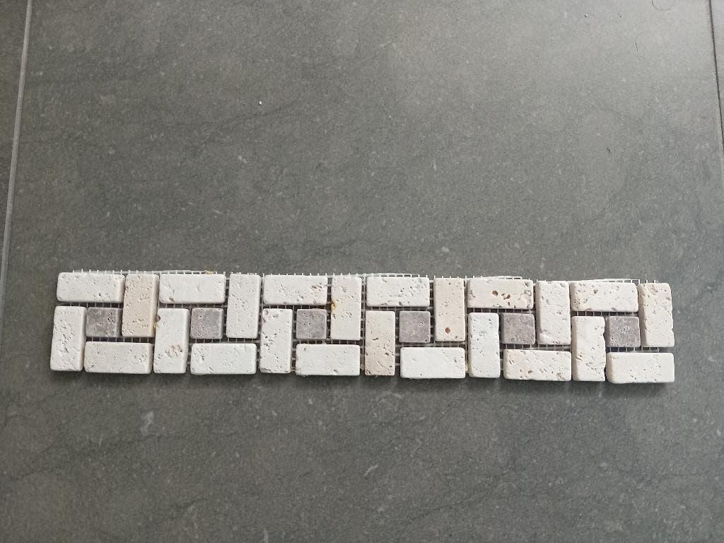 Deco Mozaiek, tegelstrip ~ Marmer ~ Cortona., Doe-het-zelf en Verbouw, Tegels, Wandtegels, Nieuw, 10 m² of meer, Marmer