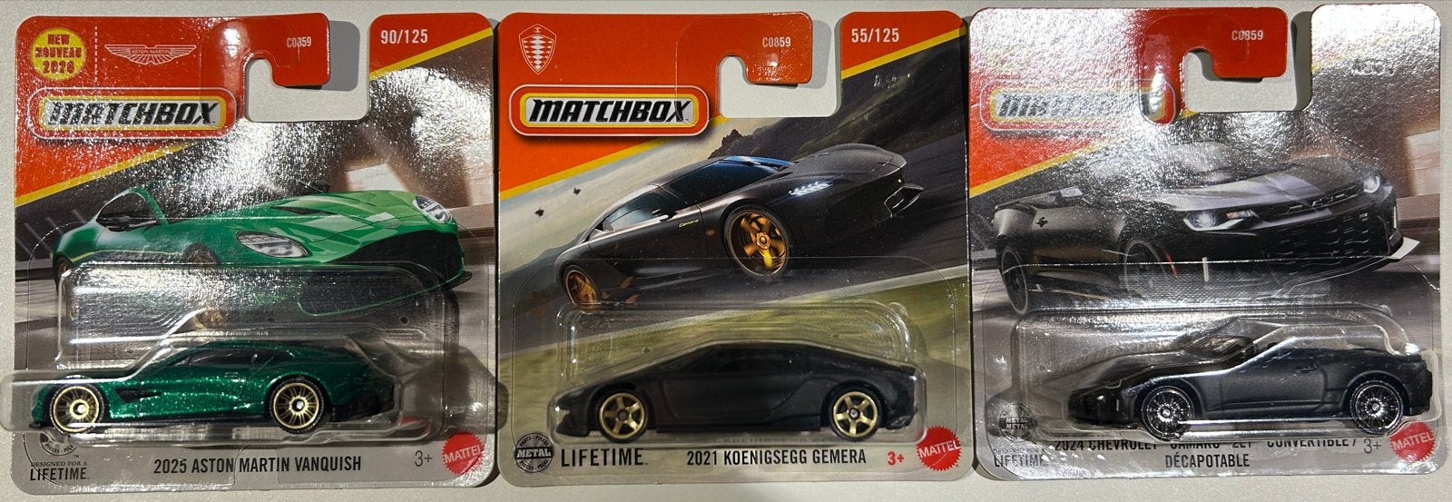 Matchbox Auto's: Aston Martin, Koenigsegg, Chevrolet, Hobby en Vrije tijd, Ophalen of Verzenden, Nieuw, Auto