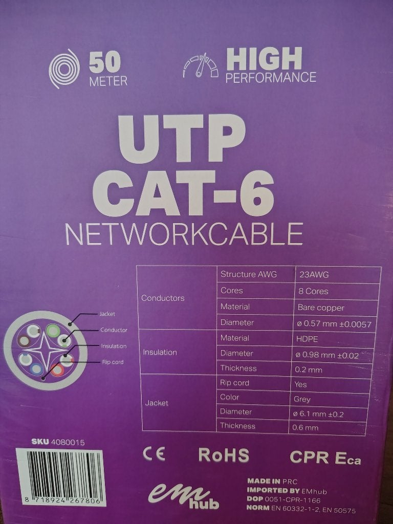 Internetkabel utp cat. 6, Verzenden, Nieuw