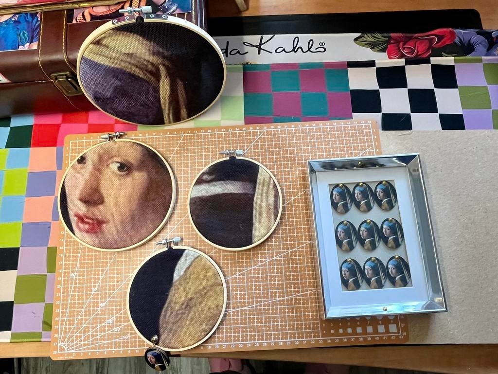 *Uniek!* Meisje met de parel/ Vermeer, eigen ontw. wanddeco, Ophalen of Verzenden, Nieuw