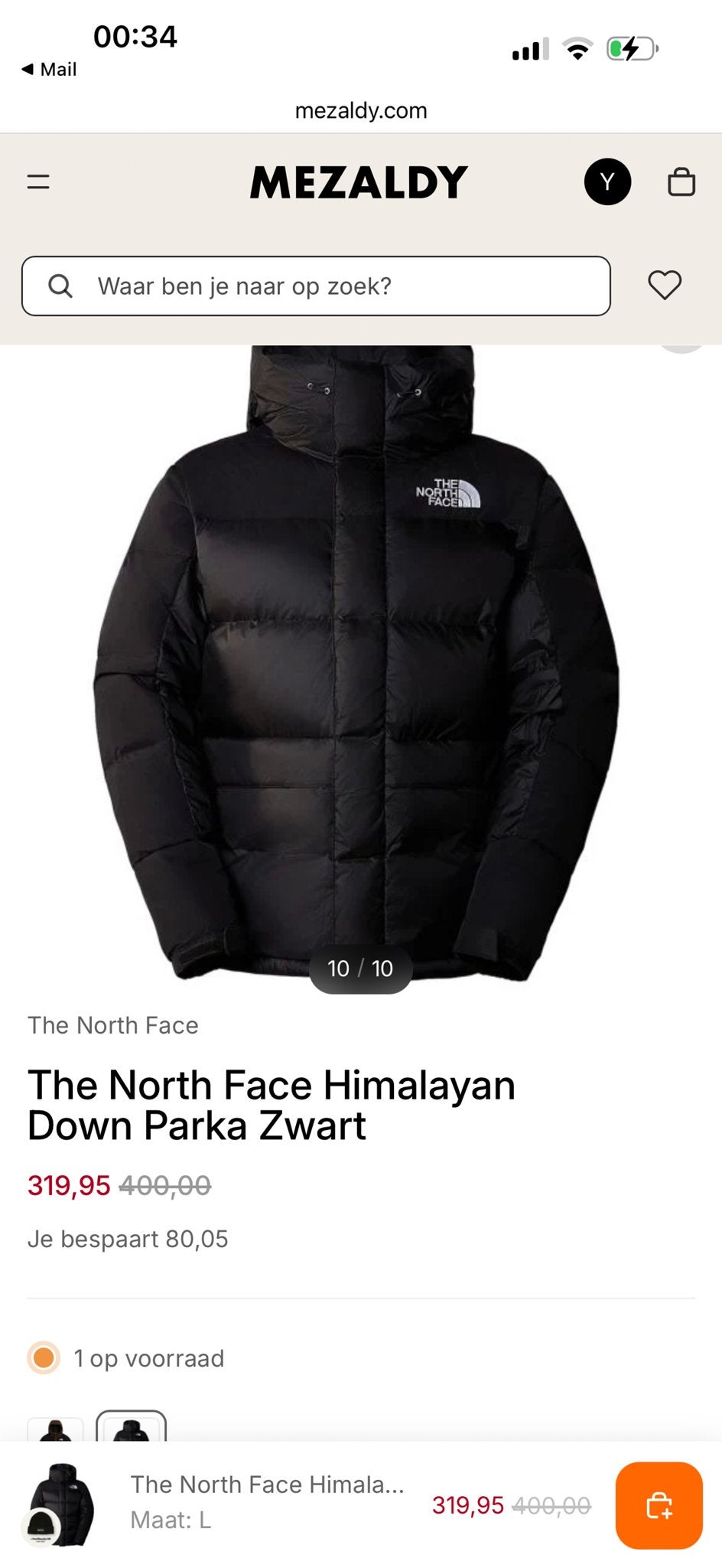 The North Face Himalayan Down Parka Zwart, Ophalen of Verzenden, Nieuw, Maat 52/54 (L), Zwart