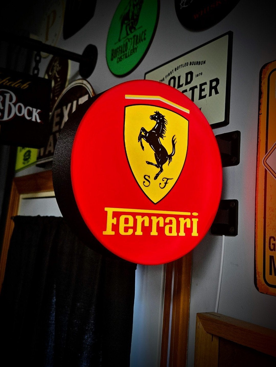 Nieuw Ferrari Logo Dubbelzijdig Lichtbord, Ophalen of Verzenden, Nieuw