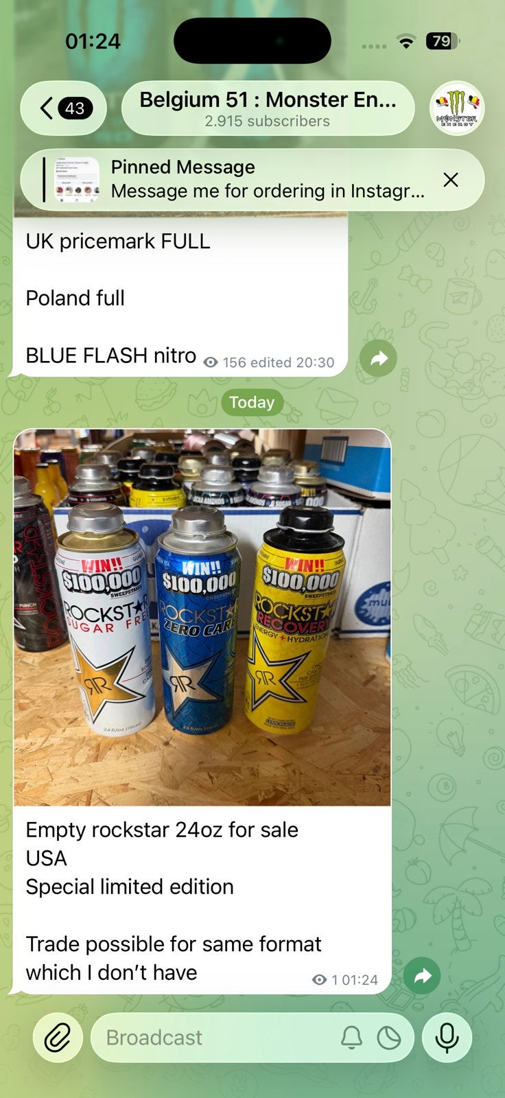 Rockstar leeg usa 710ml, Ophalen, Gebruikt, Overige