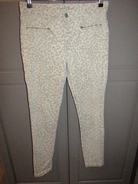 G877 Para Mi mt 38 jeans grijs animal print sierritsen jogg, Maat 38/40 (M), Para Mi, Verzenden, Zo goed als nieuw
