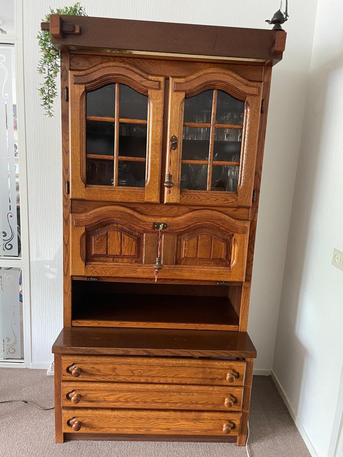 Kast eiken, Huis en Inrichting, Kasten | Buffetkasten, Ophalen, Gebruikt, 25 tot 50 cm, Eikenhout