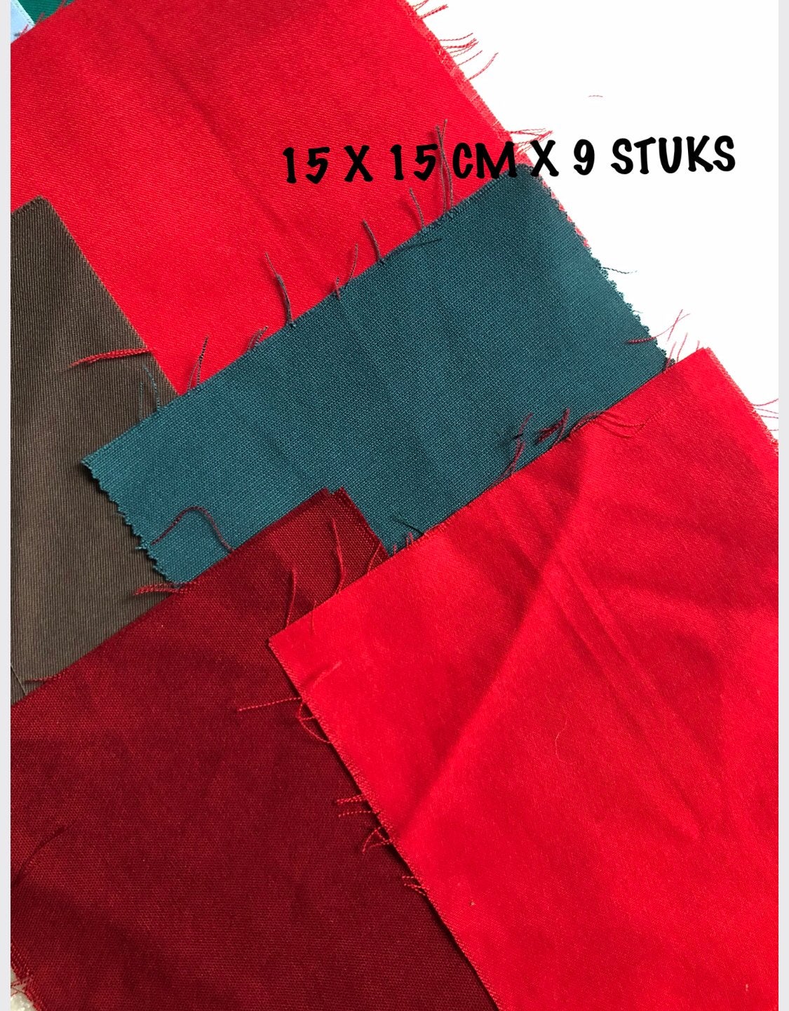 Lapje polyester/ viscose mix - 15 x 15 x 9 ST, Overige kleuren, 120 cm of meer, 200 cm of meer, Ophalen of Verzenden