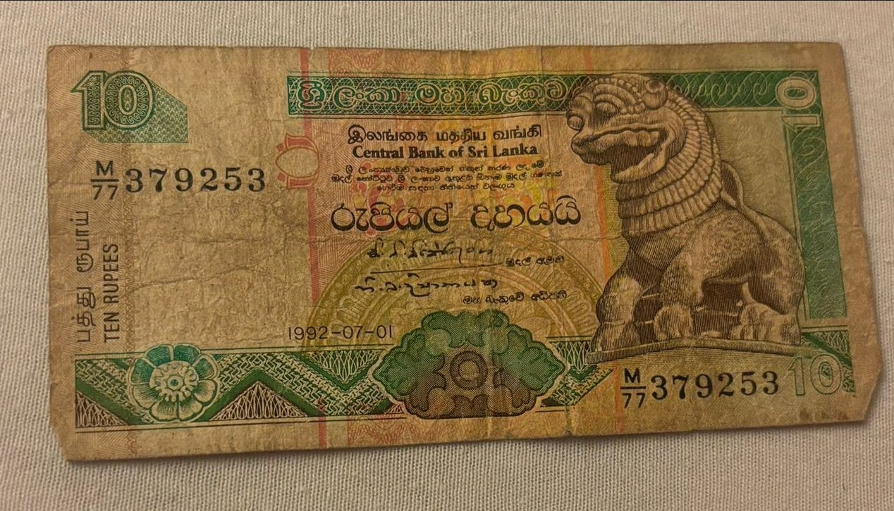 Sri Lanka 10 Rupees biljet 1992, Ophalen of Verzenden, Zuid-Azië, Los biljet