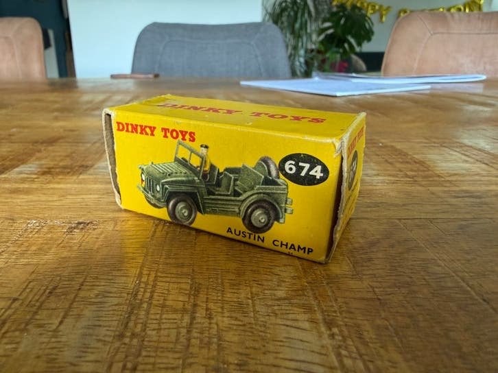 Dinky Toys 674 Austin Champ legerjeep in Ovp, Ophalen of Verzenden, Zo goed als nieuw, Auto, Dinky Toys