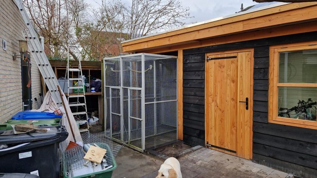 Volieres met nachthok, Dieren en Toebehoren, Vogels | Hokken en Kooien, Vogelkooi, Aluminium, Ophalen
