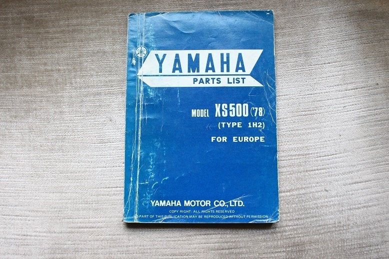 Yamaha XS500 1978 motorcycle parts list XS 500 typ 1H2, Ophalen of Verzenden, Yamaha