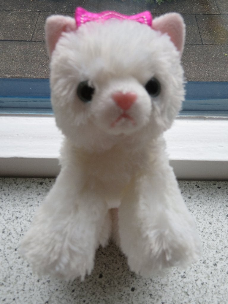 Poes poesje kat katje merk Aurora wit met roze kroon, Ophalen of Verzenden, Zo goed als nieuw, Kat, Klein (minder dan 20 cm)