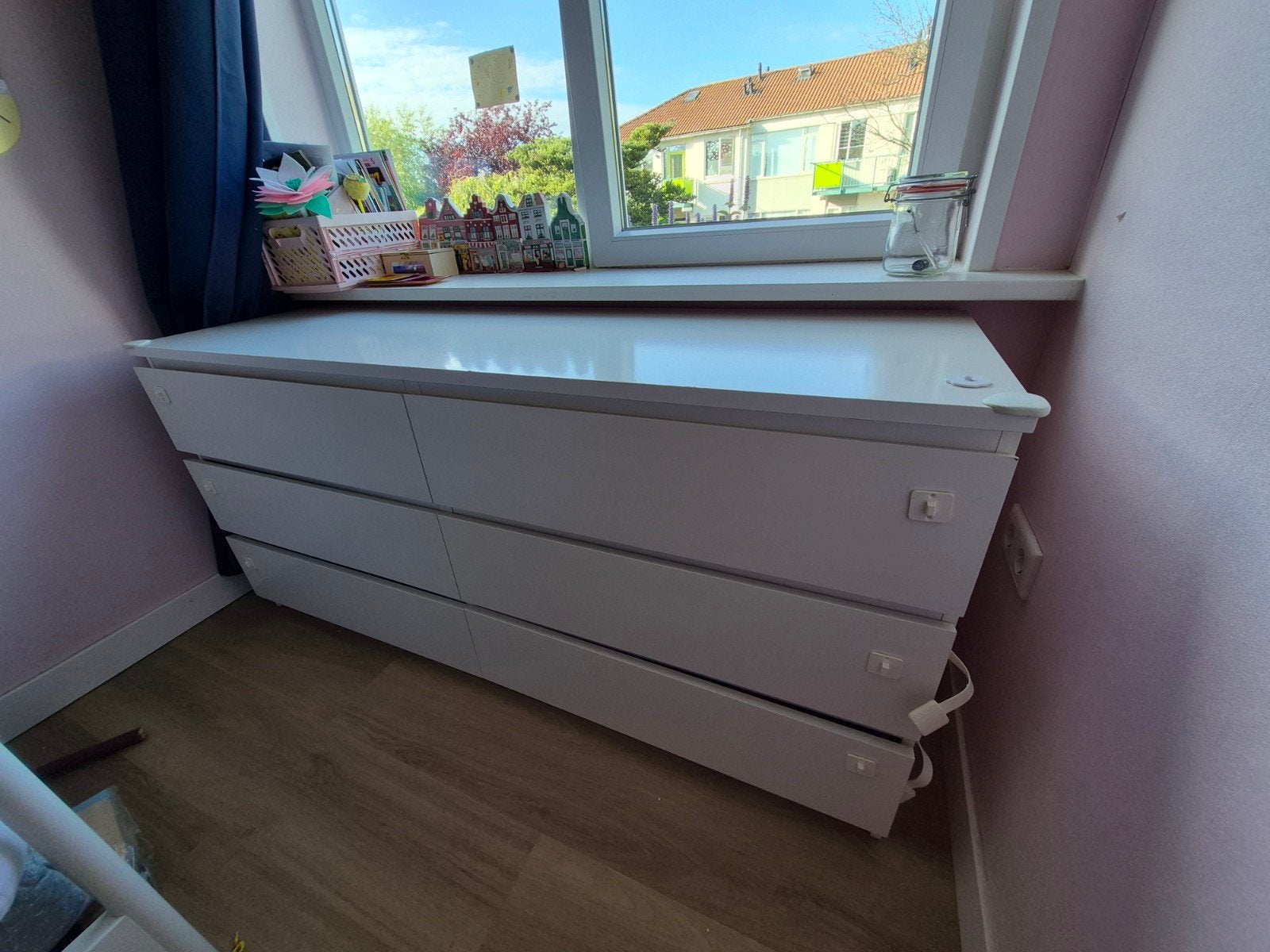 IKEA Dubbele Ladekast - Wit MALM, Ophalen, Overige materialen, Gebruikt, 3 of 4 laden