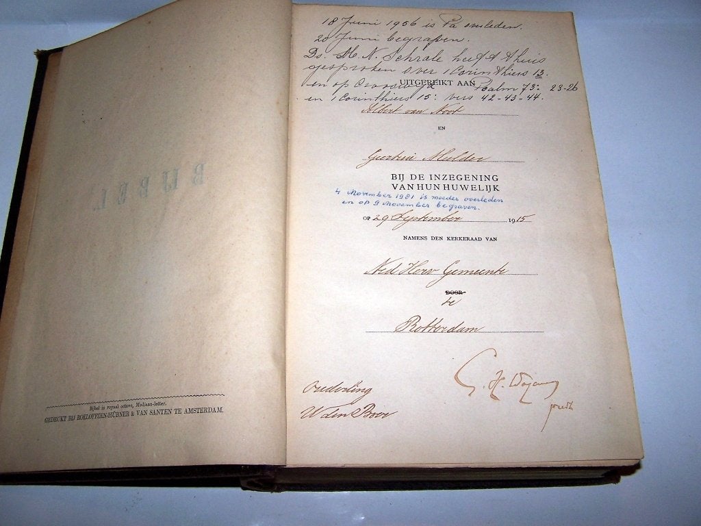 Familiebijbel Nederlandsch Bijbelgenootschap 1914. Izgs., Ophalen of Verzenden, Bijbel