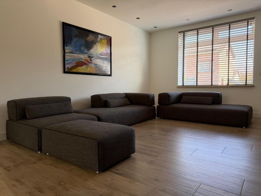 Leolux Ponton - designbank als nieuw, Huis en Inrichting, Ophalen, Hoekbank, 300 cm of meer, 75 tot 100 cm
