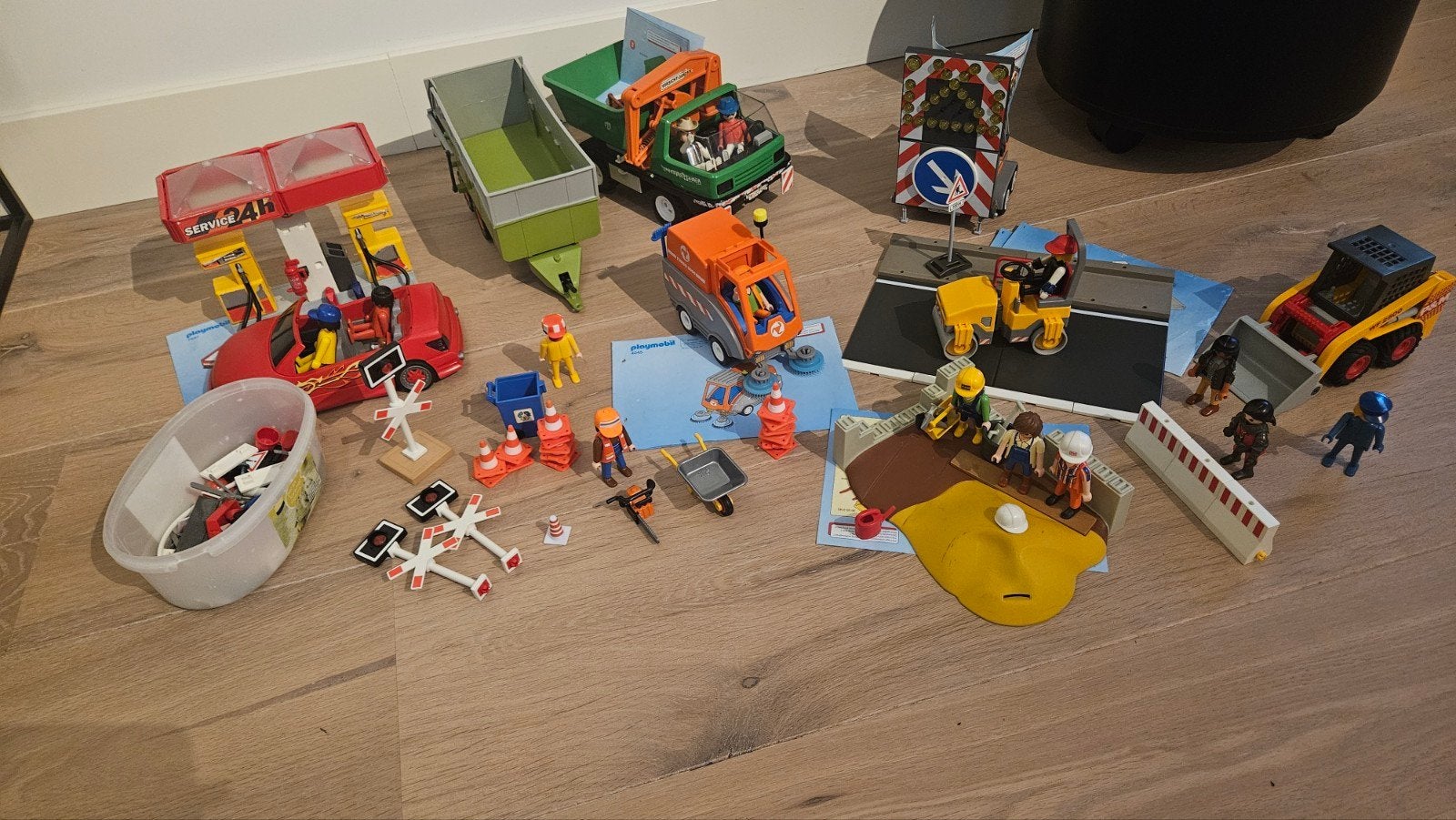 Grote Playmobil set: bouwplaats, auto's en figuren, Ophalen of Verzenden, Gebruikt, Jongen of Meisje