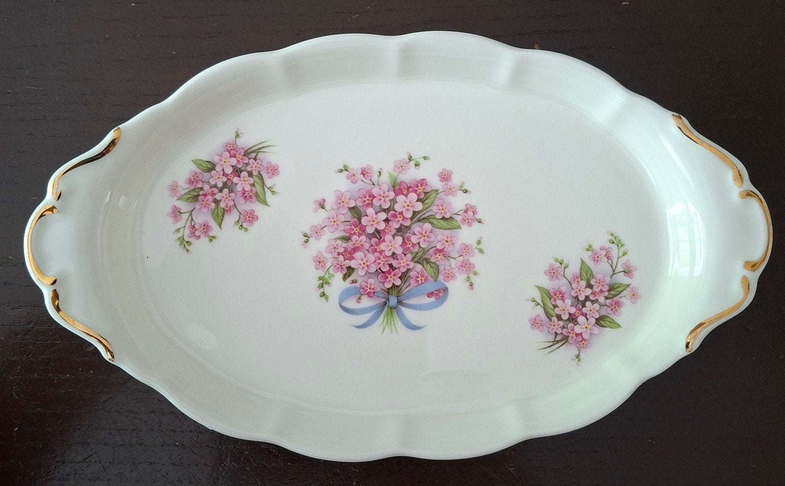 Elegant Serveerschaaltje met Bloemenmotief - G. Pauws, Huis en Inrichting, Keuken | Servies, Overige merken, Klassiek, Ophalen of Verzenden