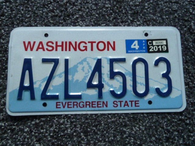 Kentekenplaat licenseplate Washington 1 USA, Verzenden, Gebruikt, Auto's