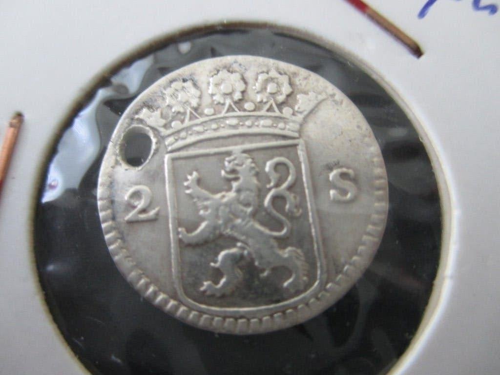 Dubbele wapenstuiver Hollandia 1723, Vóór koninkrijk, Zilver, Losse munt, Overige waardes