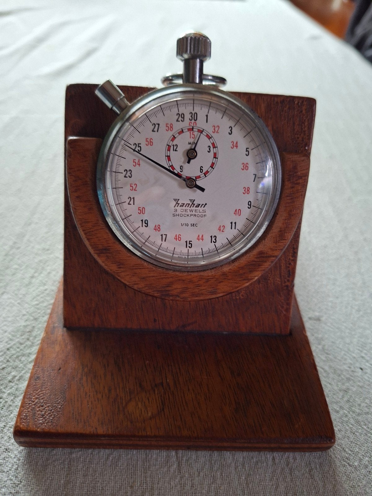 Hanhart Stopwatch in Houten Houder, Ophalen of Verzenden