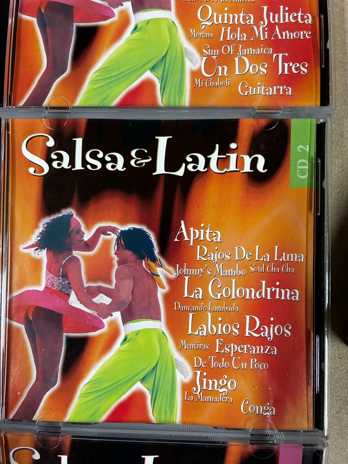 4 CD's: Salsa & Latin (3 CD Boxset) + Fiesta Lambada Vol. 2, Ophalen of Verzenden, Gebruikt