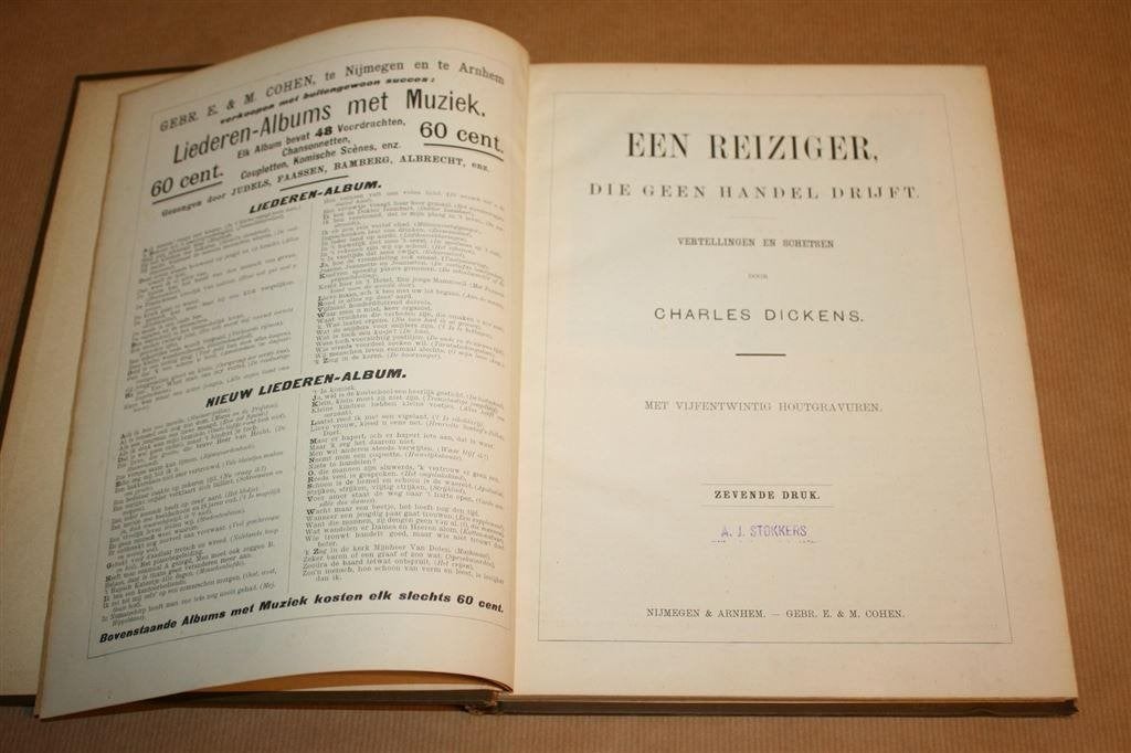Een reiziger die geen handel drijft. Charles Dickens. 1888, Ophalen of Verzenden