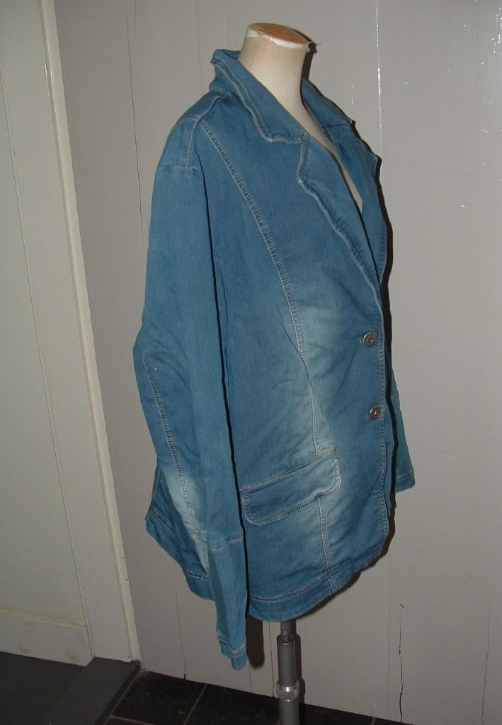 KjBrand stretch spijkerblazer, denim blazer maat 46, KjBrand, Blauw, Maat 46/48 (XL) of groter, Ophalen of Verzenden
