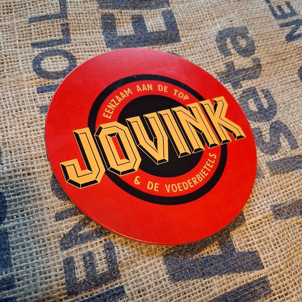 Jovink Happy Achterhooker - Rond metalen wandbord, Metaal, 15 cm, Zwart, Nieuw